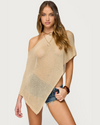 Asymmetric Knit Poncho